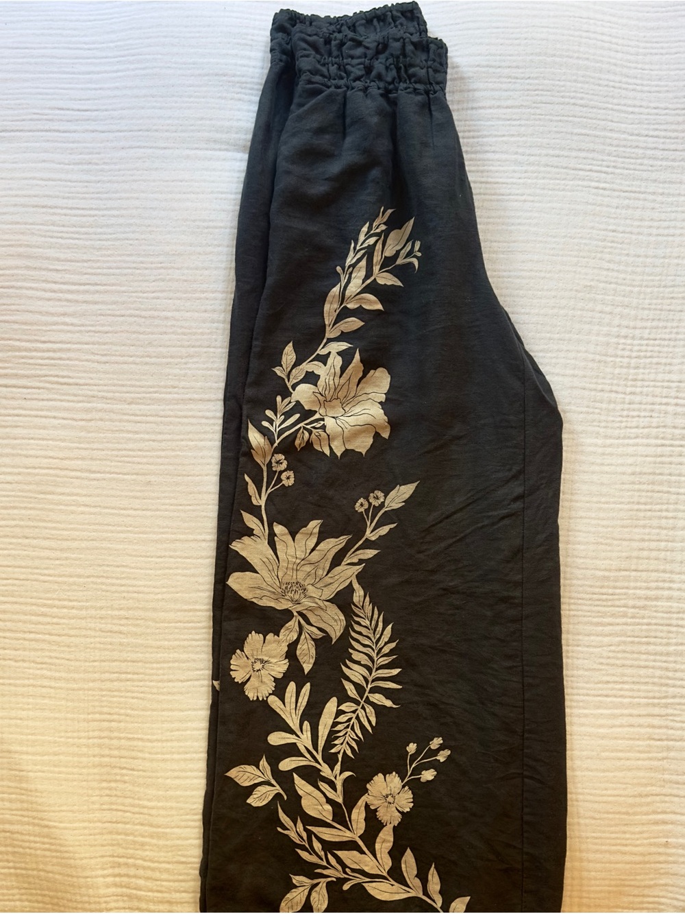 Anthropologie somerset black linen floral print pant - Picture 7 of 9